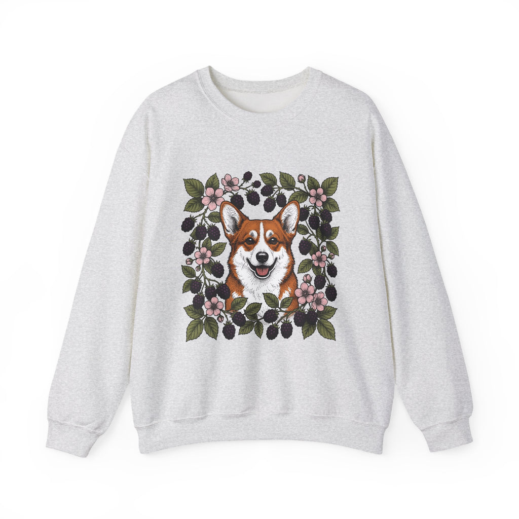 Corgi Hound Sweatshirt Dog Arrangement Gift Women Blossom Sweatshirt Pembroke Welsh Corgi Sweatshirt Dog Fan Corgi Graphic Hound Illustration Sketch