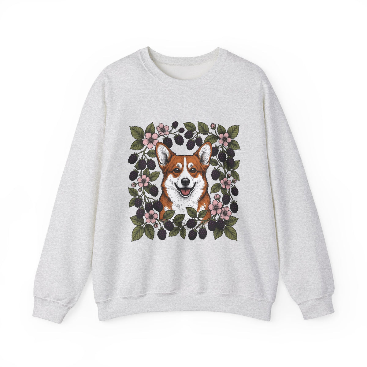 Corgi Hound Sweatshirt Dog Arrangement Gift Women Blossom Sweatshirt Pembroke Welsh Corgi Sweatshirt Dog Fan Corgi Graphic Hound Illustration Sketch