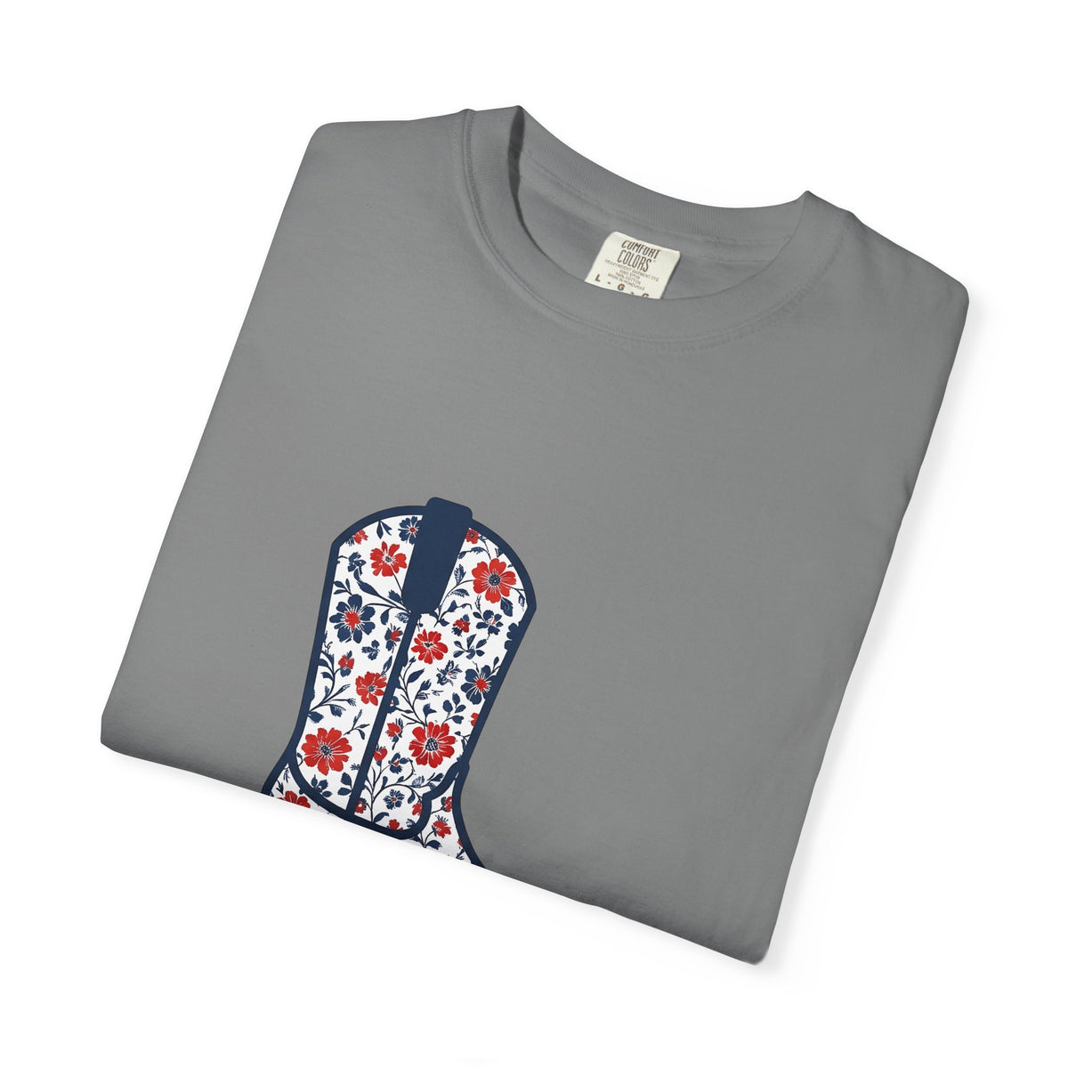 Western Boot America 4Th Of July Cowboy Gift Flower Boot Patriot Fan Floral Rodeo T-Shirt