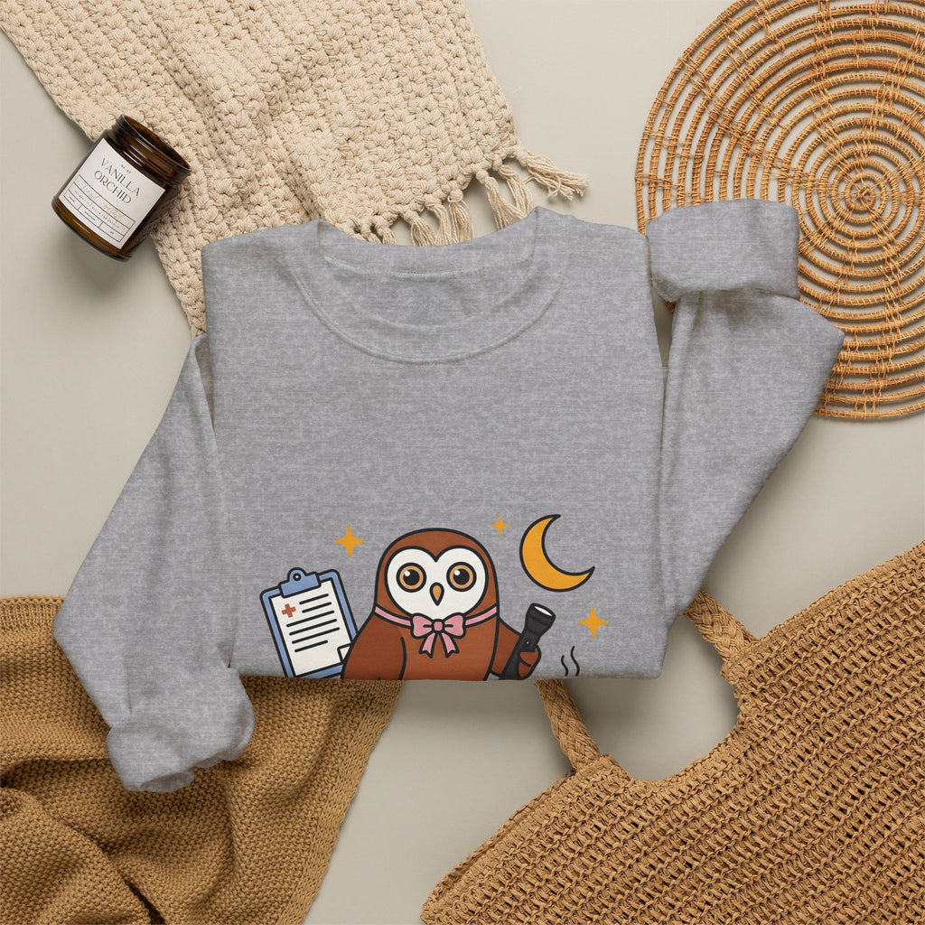 Owl Nurses Espresso Gift Comic Owl Sweatshirt