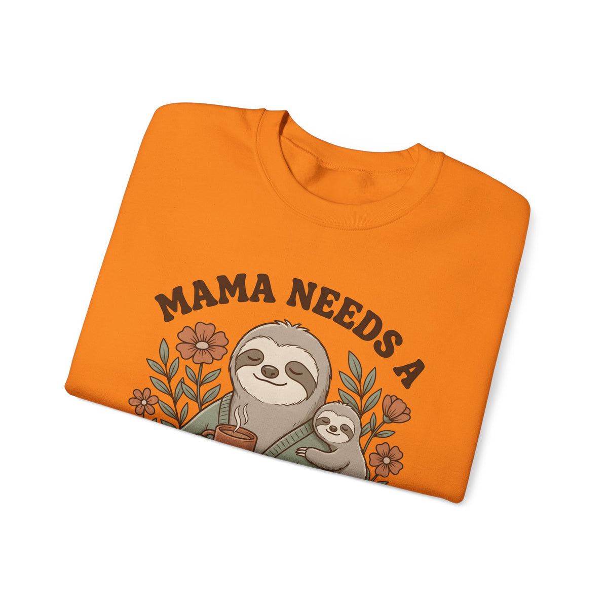 Sloth Mother Moms Espresso Gift Kawaii Sloth Mom Enthusiast Cute Coffee Sketch Blossoms Sweatshirt