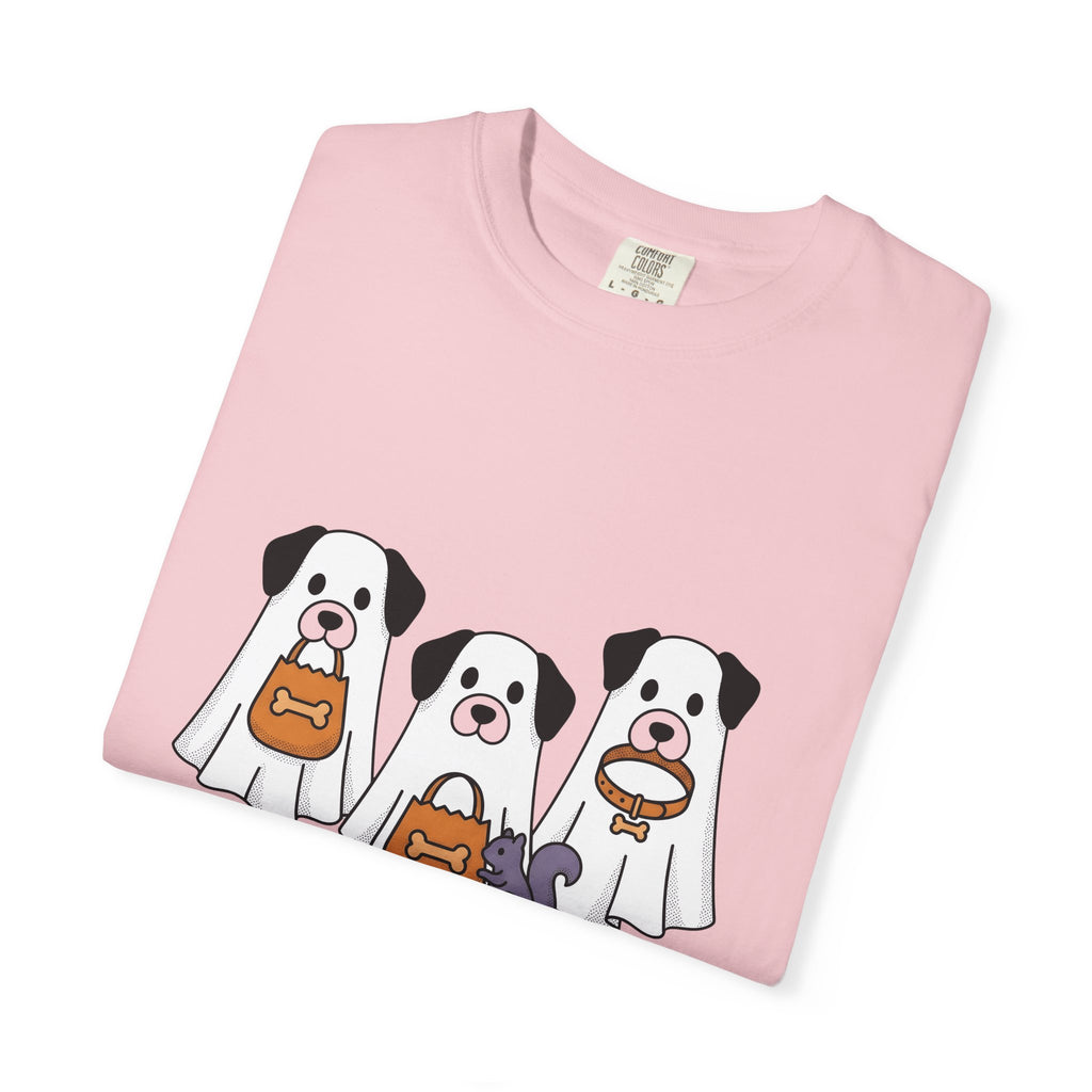 Phantom Puppies Halloween Pet Owner Gift Comic Ghost Dogs Spooky Fan Cartoon Dog Mom T-Shirt