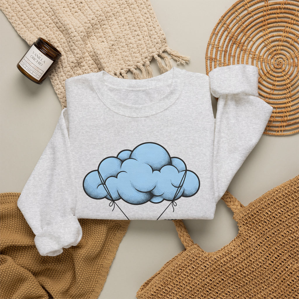 Pug Dog Sweatshirt Dog Animals Gift Women Cartoon Sweatshirt Puggle Sweatshirt Dog Fan Canine Graphic Pug Illustration Retro Cloud Sweatshirt