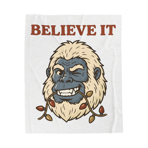 Abominable Snowman Face Blanket Christmas Jokes Gift Women Comic Blanket Yeti Blanket Xmas Fan Cartoon Blanket Pun Graphic Retro Holiday Lights