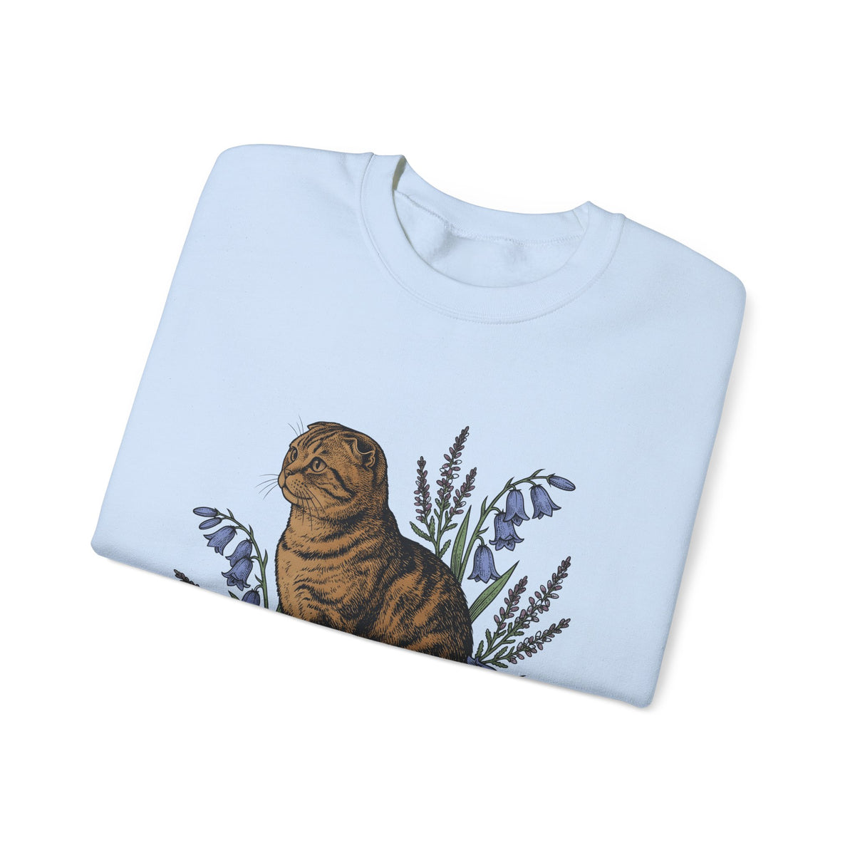 Tiger Cat Sweatshirt Cat Petals Gift Women Leaf Sweatshirt Tabby Cat Sweatshirt Cat Fan Feline Sweatshirt Floral Graphic Sketch Wild Blooms Sweatshirt