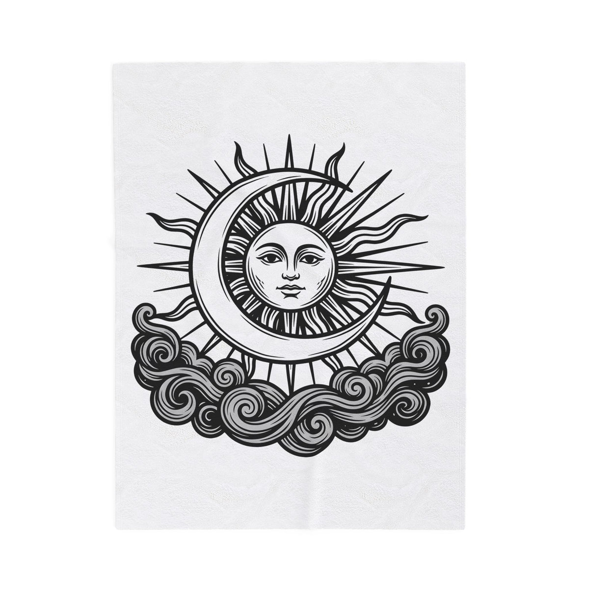 Sun Moon Boho Chic Astrology Gift Sketch Celestial Body Bohemian Enthusiast Drawing Astrology Blanket