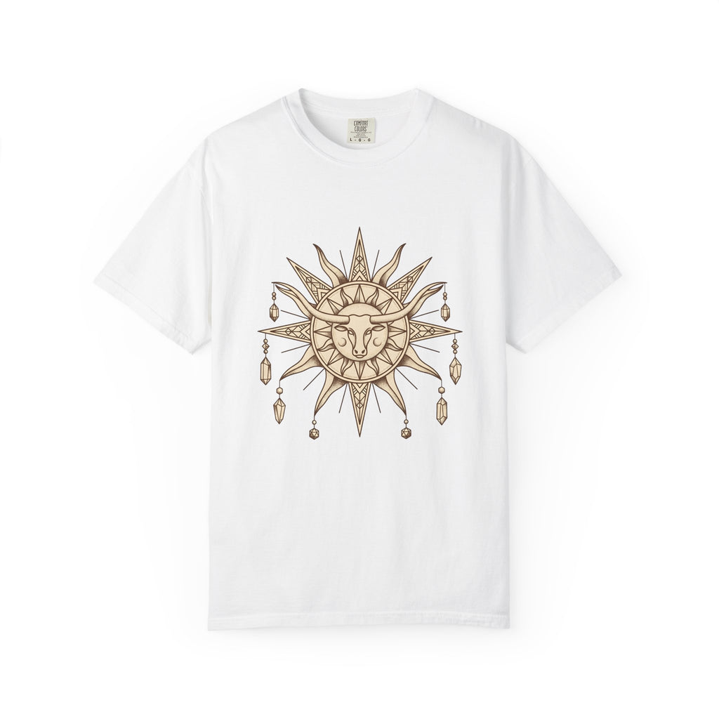 Steer Skull Sun T-Shirt Cowgirl Frontier Gift Women Gypsy T-Shirt Skull T-Shirt Cowboy Fan Bull Graphic Old-Fashioned Stones T-Shirt