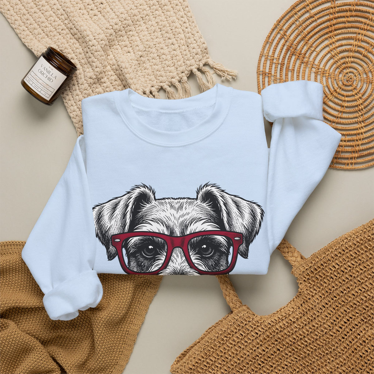 Schnauzer Pet Sweatshirt Dog Critters Gift Women Line Art Sweatshirt Dog Sweatshirt Dog Fan Dog Graphic Dog Graphic Cartoon Spectacles Sweatshirt