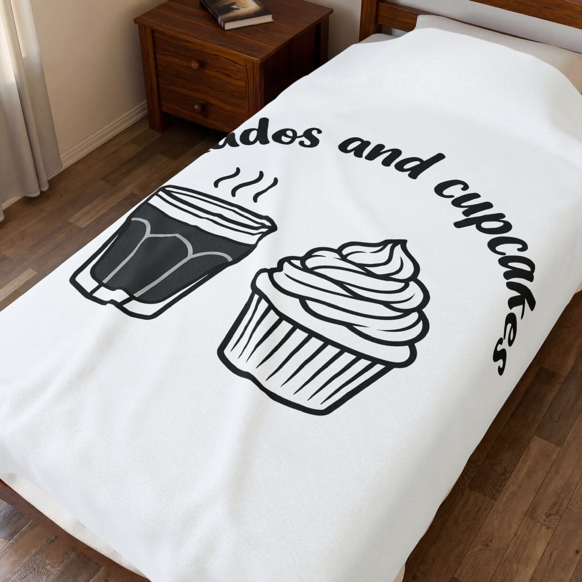 Latte Cupcake Blanket Coffee Pastry Gift Women Simple Blanket Cupcake Blanket Coffee Fan Minimalist Blanket Dessert Graphic Sketch Spiral Blanket