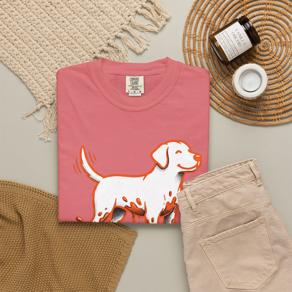 Cute Dog T-Shirt Dog Companion Gift Women Graphic T-Shirt Puppy T-Shirt Dog Owner Fan Canine Graphic Design Pet Sketch Earth T-Shirt