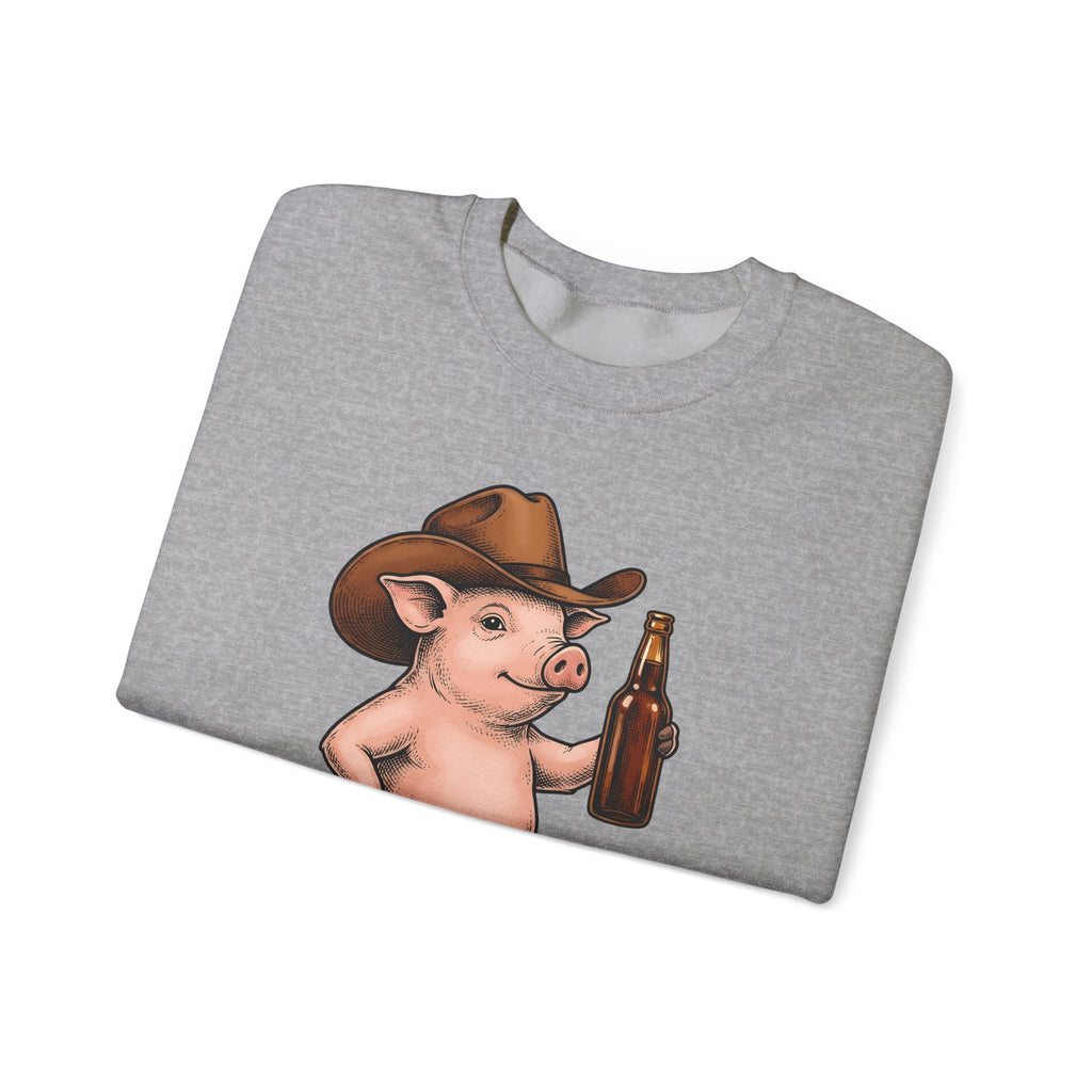 Western Pig Cowgirl Country Gift Cartoon Swine Rodeo Fan Rustic Old School Sweatshirt