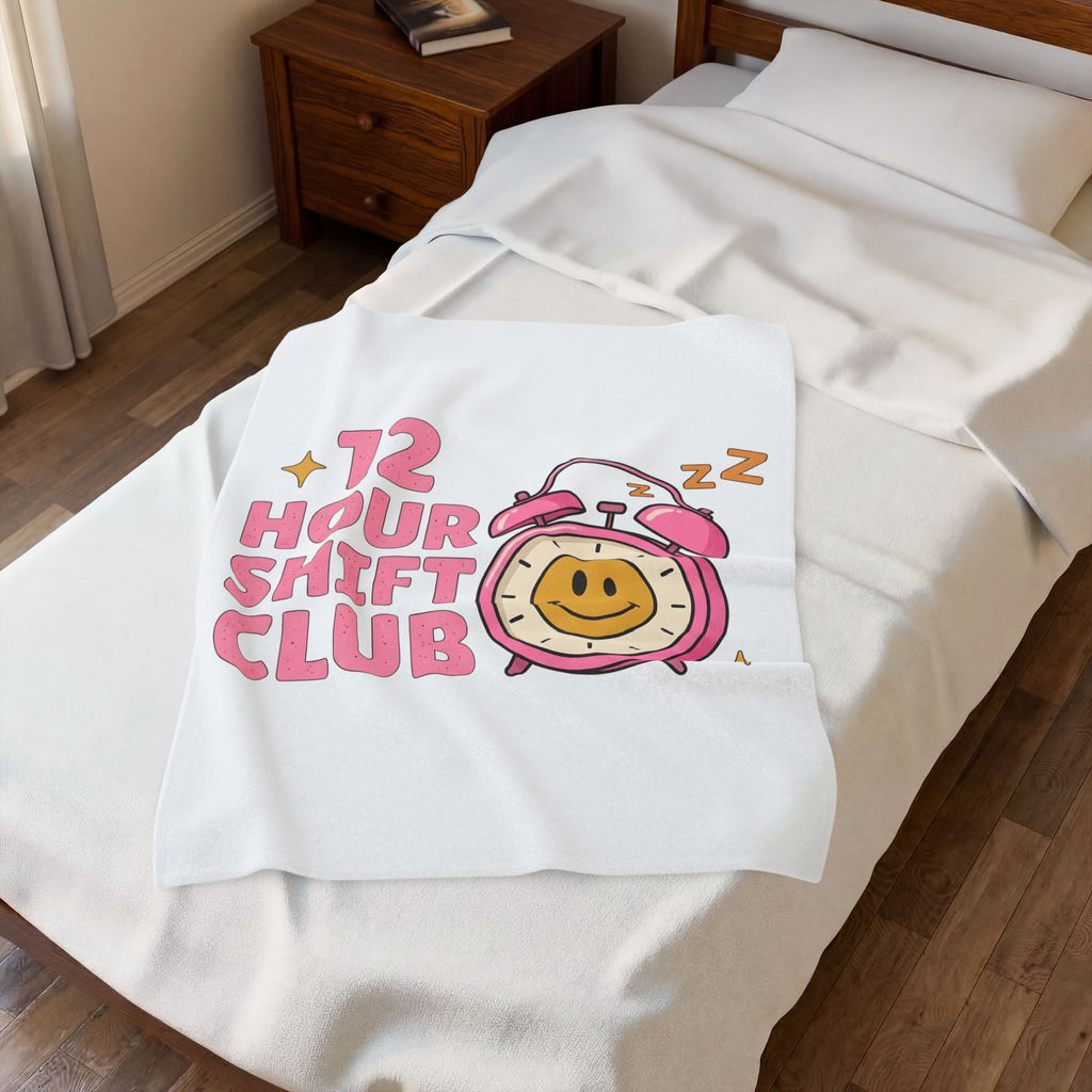 Happy Face Clock Blanket Nurses Job Gift Women Comic Blanket Smiley Blanket Nurse Enthusiast Cartoon Blanket Occupation Graphic Vintage Sparkle