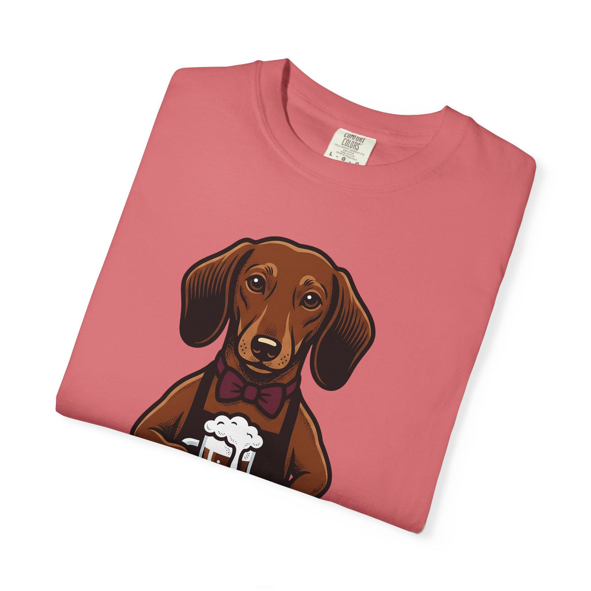 Dachshund Beer T-Shirt Dog Humor Gift Women Cartoon T-Shirt Wiener Dog T-Shirt Dog Fan Comic T-Shirt Funny Graphic Vintage Bow Tie T-Shirt