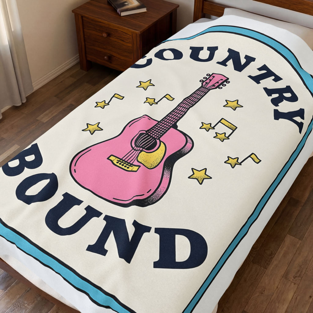 Pastel Guitar Blanket Cowgirl Sound Gift Women Antique Blanket Guitar Blanket Rodeo Fan Vintage Blanket Audio Graphic Nostalgic Twinkle Blanket