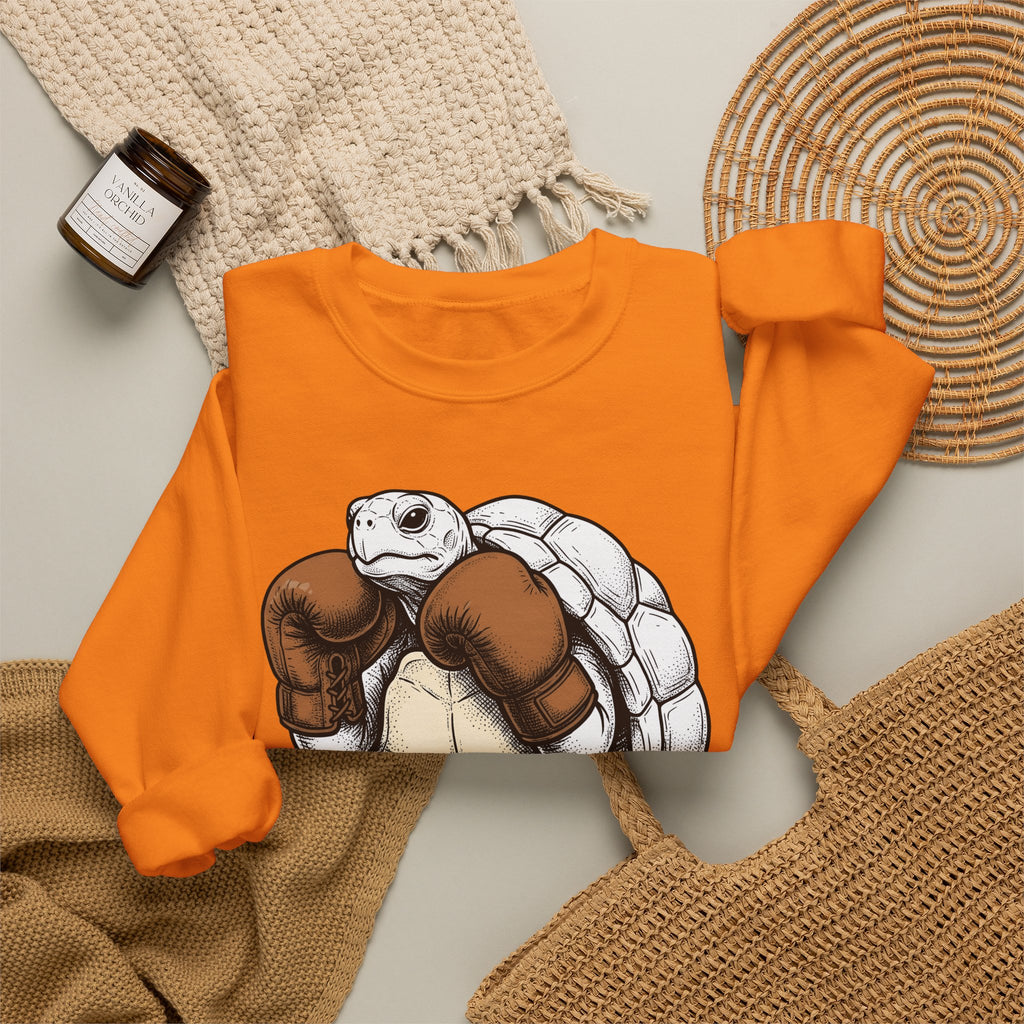 Turtle Punch Gloves Sweatshirt Sports Workout Gift Women Line Art Sweatshirt Boxing Gloves Sweatshirt Athlete Enthusiast Illustration Sweatshirt Fitness