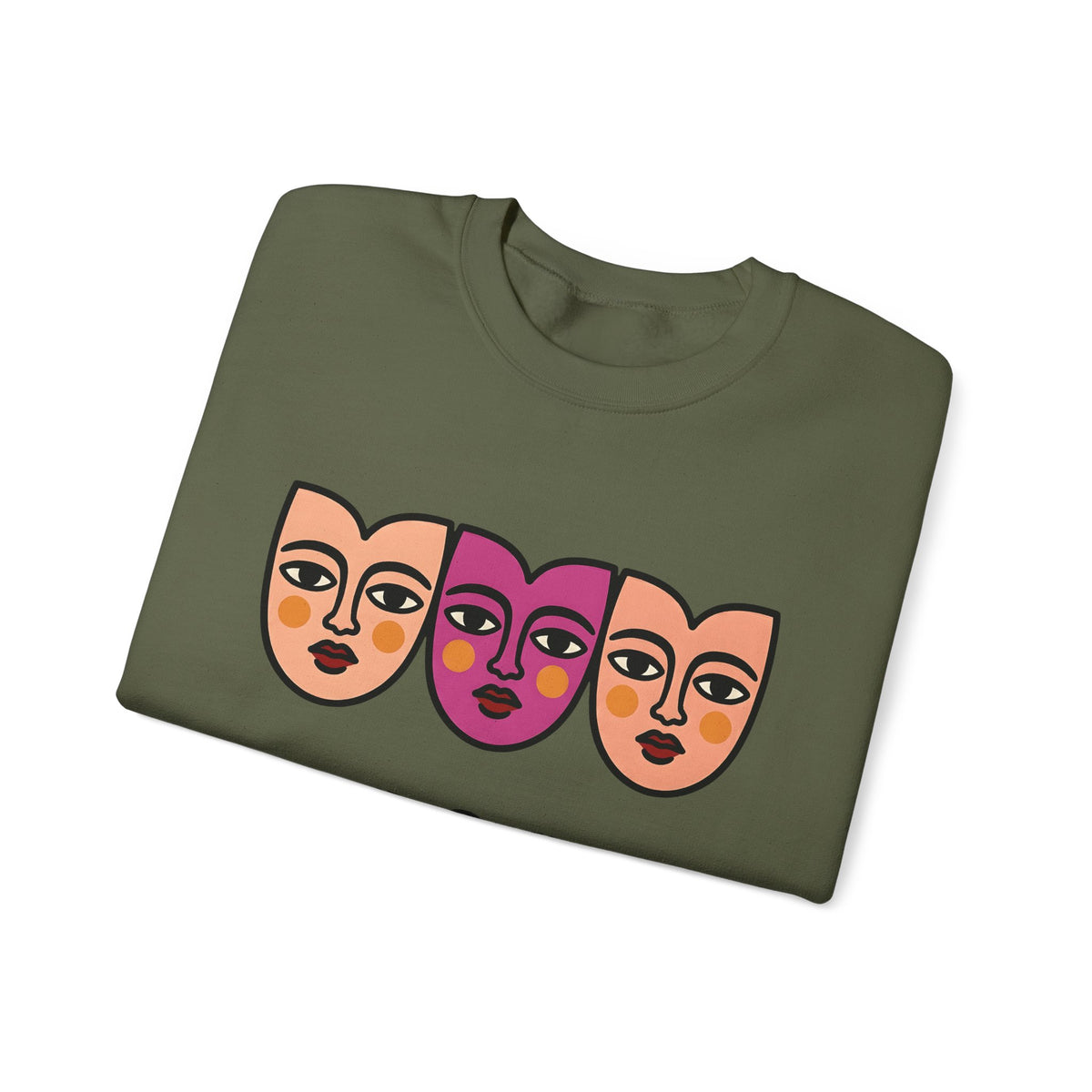 Abstract Faces Sweatshirt Abstract Art Gift Women Modern Sweatshirt Faces Sweatshirt Art Fan Contemporary Sweatshirt Artistic Graphic Minimal Bold Outlines