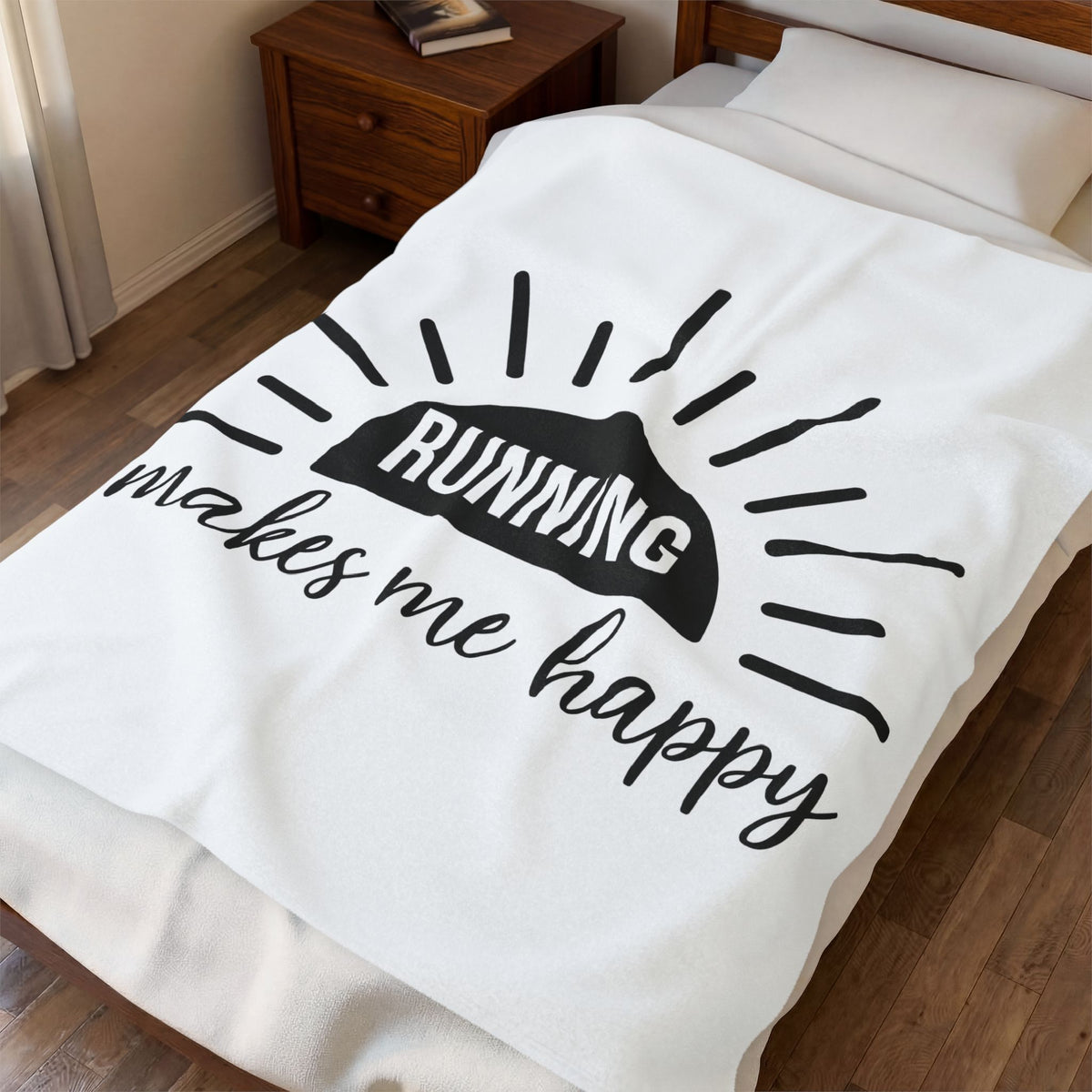 Dawn Illustration Blanket Running Exercise Gift Women Basic Blanket Morning Blanket Runner Enthusiast Simple Blanket Fitness Graphic Trendy