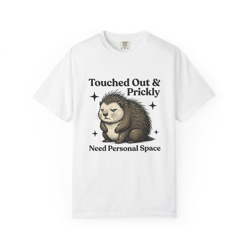 Grumpy Porcupine T-Shirt Moms Humor Gift Women Hand Drawn T-Shirt Quillpig T-Shirt Motherhood Fan Illustrated Graphic T-Shirt Vintage Stars T-Shirt