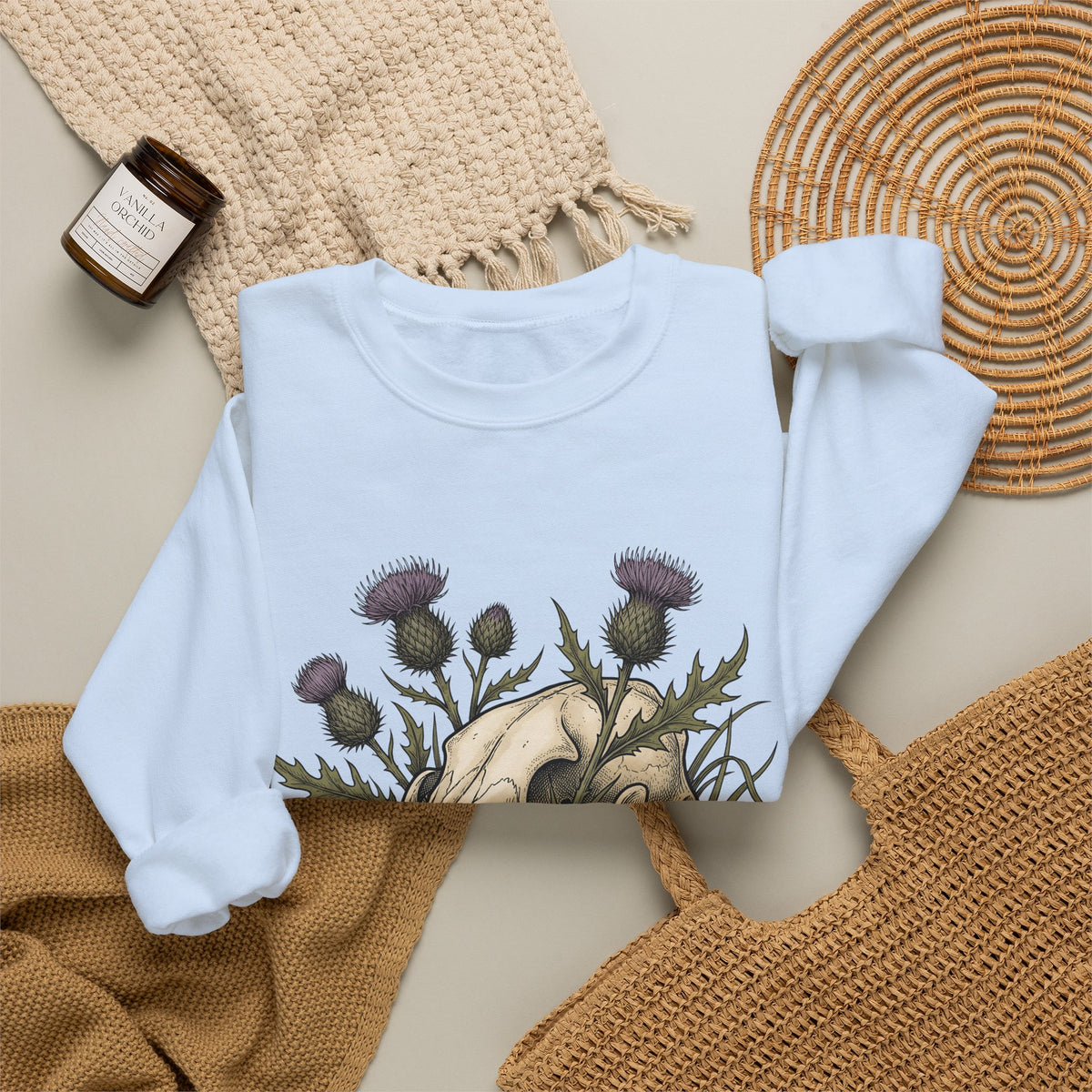Animal Skull Sweatshirt Animals & Flowers Spooky Gift Women Sketch Sweatshirt Cranium Sweatshirt Wildlife Fan Illustration Graphic Sweatshirt Hand Drawn