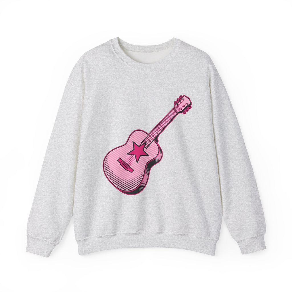 Pink Electric Guitar Sweatshirt Cowgirl Instruments Gift Women Cartoon Sweatshirt Guitar Sweatshirt Cowboy Fan Comic Sweatshirt Music Graphic Vintage Star