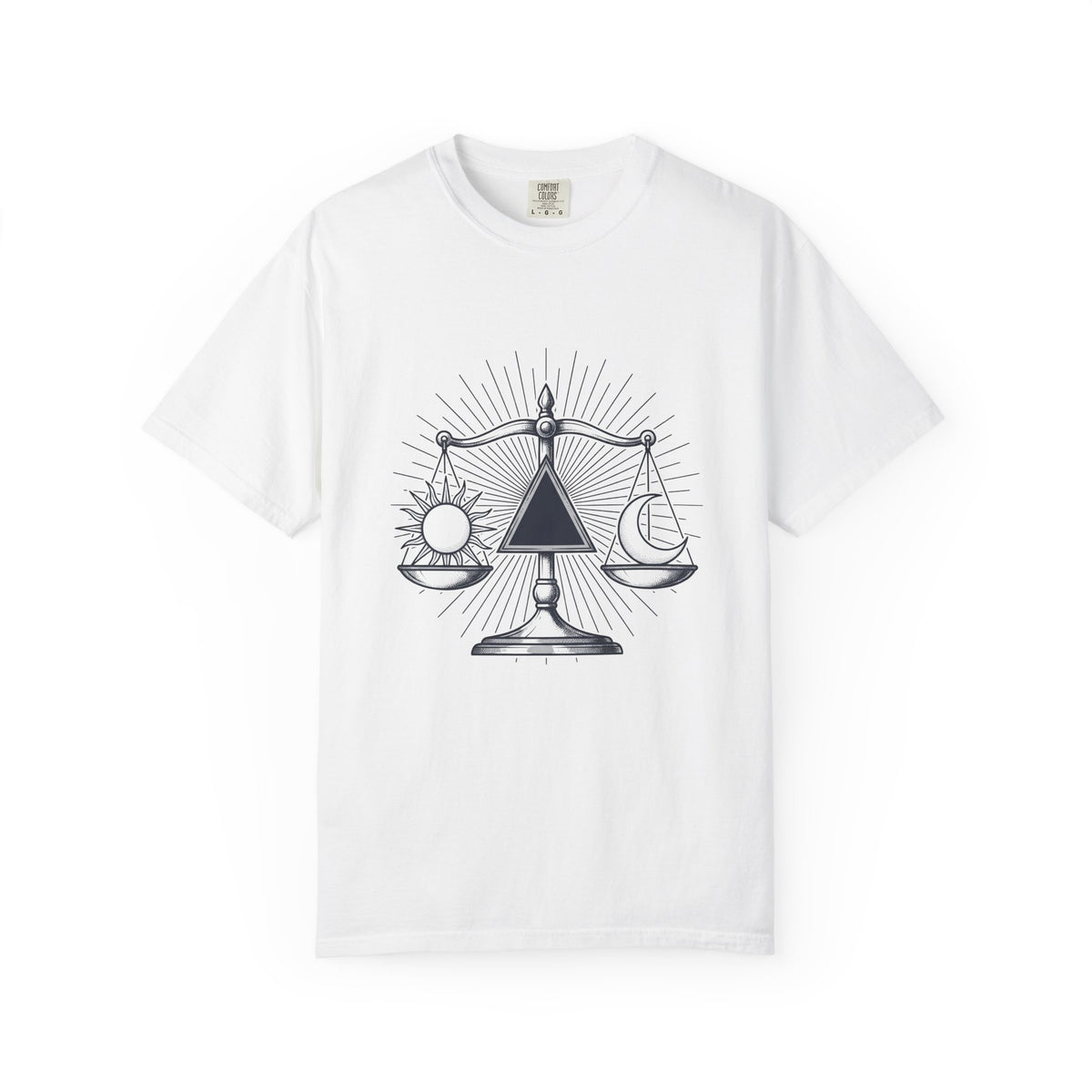 Sun Moon Symmetry T-Shirt Boho Chic Star Signs Gift Women Fantasy T-Shirt Lunar T-Shirt Bohemian Fan Mystical T-Shirt Zodiac Graphic Sketch Scale