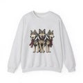 Wolf Trio Sweatshirt Christmas Animal Gift Women Hand Drawn Sweatshirt Pack Sweatshirt Xmas Fan Illustrated Sweatshirt Creature Graphic Vintage Scarf Sweatshirt