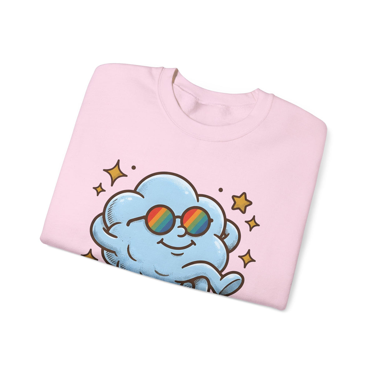 Smiling Cloud Boho Chic Inspiration Gift Comic Cloud Hippie Fan Cartoon Motivational Vintage Sweatshirt