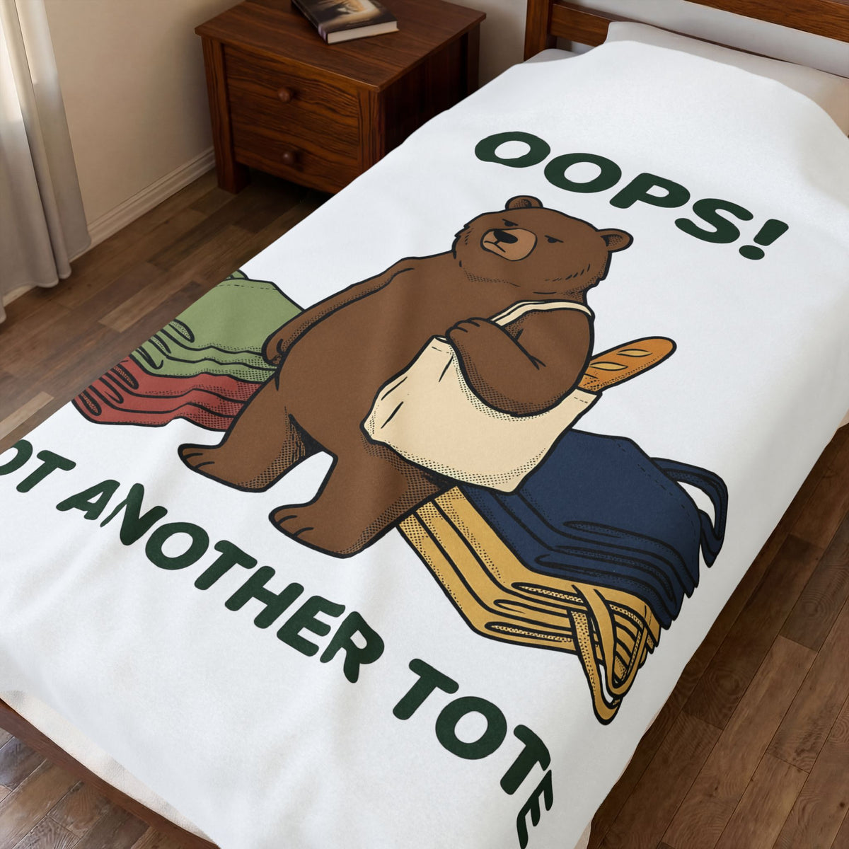 Bear Canvas Blanket Blanket Funny Critter Gift Women Doodle Blanket Blanket Blanket Humor Fan Cartoon Blanket Animal Graphic Sketch Baked Bread Blanket