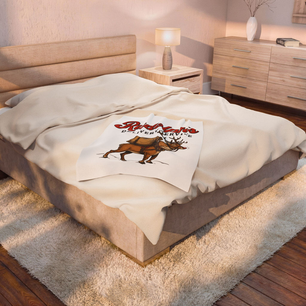 Deer Illustration Blanket Christmas Celebration Gift Women Retro Blanket Fawn Blanket Noel Fan Vintage Blanket Party Graphic Sketch Present Blanket