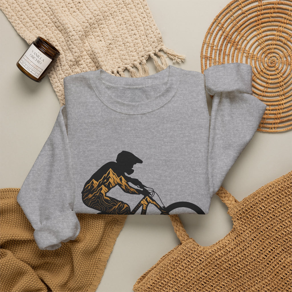 Bike Rider Sweatshirt Sports & Activities Camping Gift Women Exploration Sweatshirt Cyclist Sweatshirt Athlete Enthusiast Abstract Sweatshirt Outdoor Graphic
