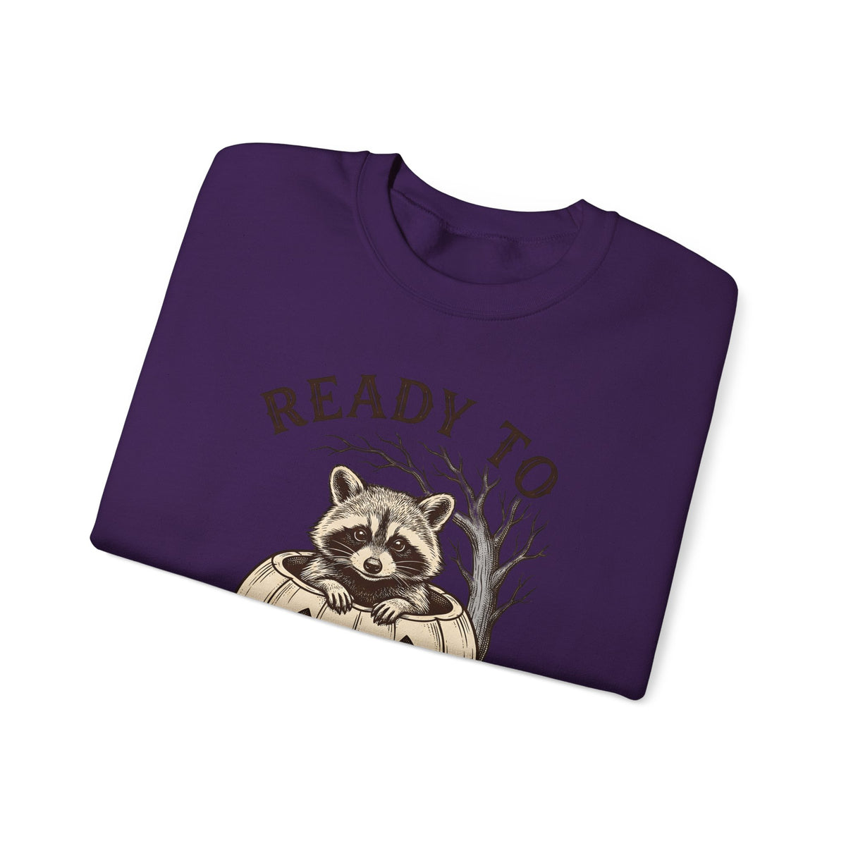 Raccoon Pumpkin Sweatshirt Halloween Animal Gift Women Vintage Sweatshirt Gourd Sweatshirt Halloween Fan Retro Sweatshirt Wildlife Graphic Hand Drawn Spooky