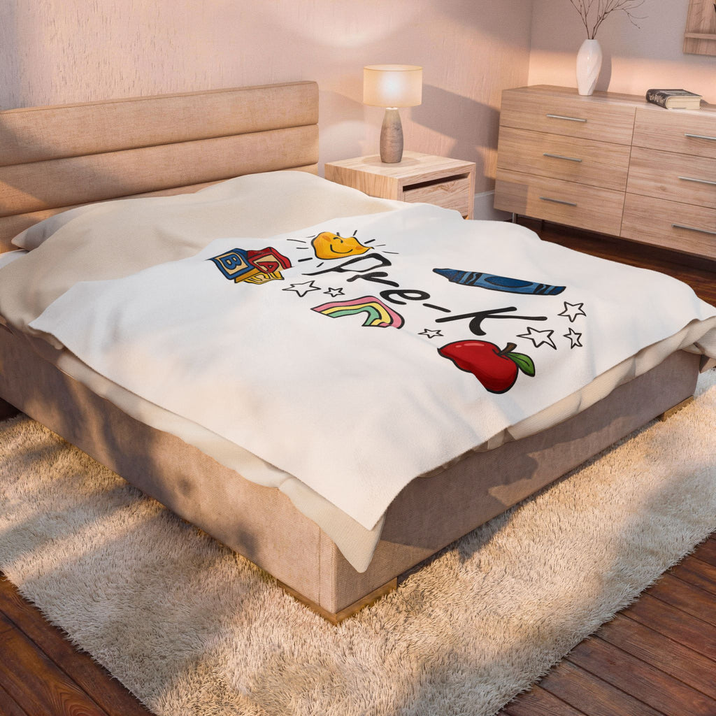 School Items Blanket Teacher Kindergarten Gift Women Line Art Blanket School Supplies Blanket Educator Enthusiast Illustration Blanket Preschool