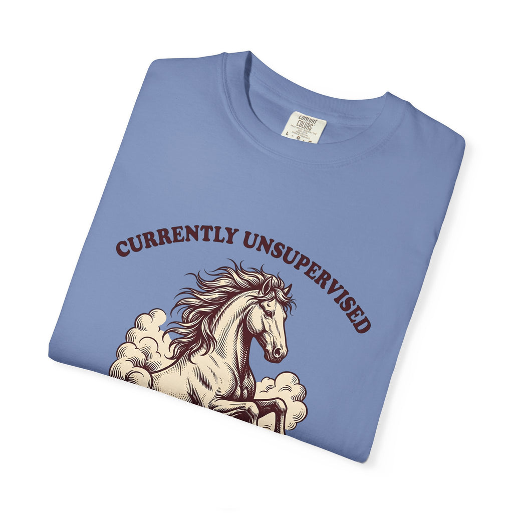 Horse Illustration T-Shirt Cowgirl Wildlife Gift Women Retro T-Shirt Equine T-Shirt Cowboy Fan Rodeo T-Shirt Wildlife Graphic Country Sky T-Shirt