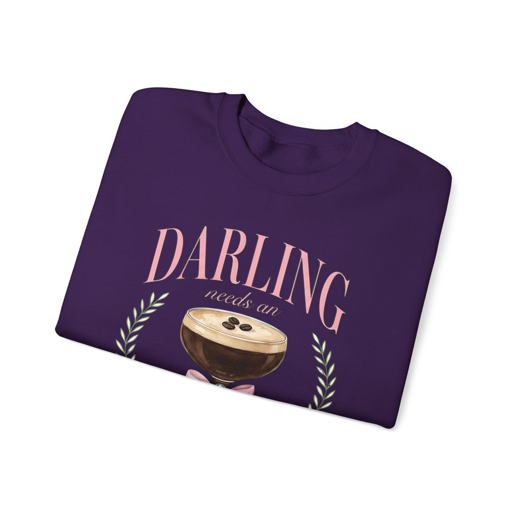 Espresso Martini Sweatshirt Coffee Cocktail Gift Women Watercolor Sweatshirt Martini Sweatshirt Coffee Fan Cocktail Design Sweatshirt Hand Drawn Pink Bow