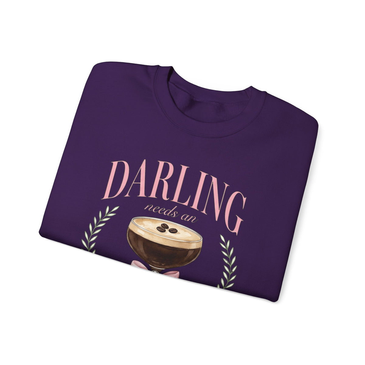 Espresso Martini Sweatshirt Coffee Cocktail Gift Women Watercolor Sweatshirt Martini Sweatshirt Coffee Fan Cocktail Design Sweatshirt Hand Drawn Pink Bow