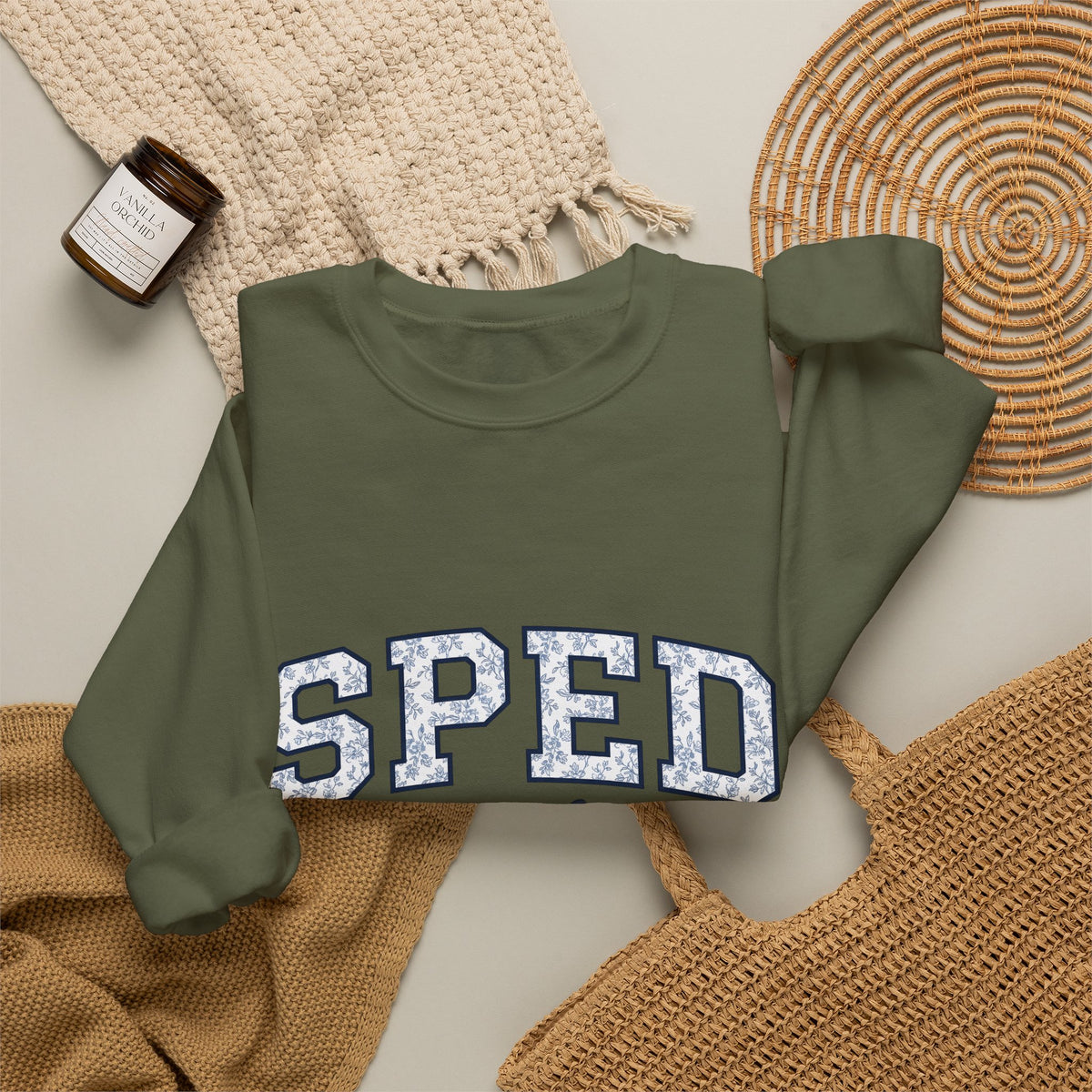 Floral Letterman Letters Sweatshirt Teacher Recognition Gift Women Athletic Sweatshirt Varsity Letter Sweatshirt Educator Enthusiast Sporty Sweatshirt