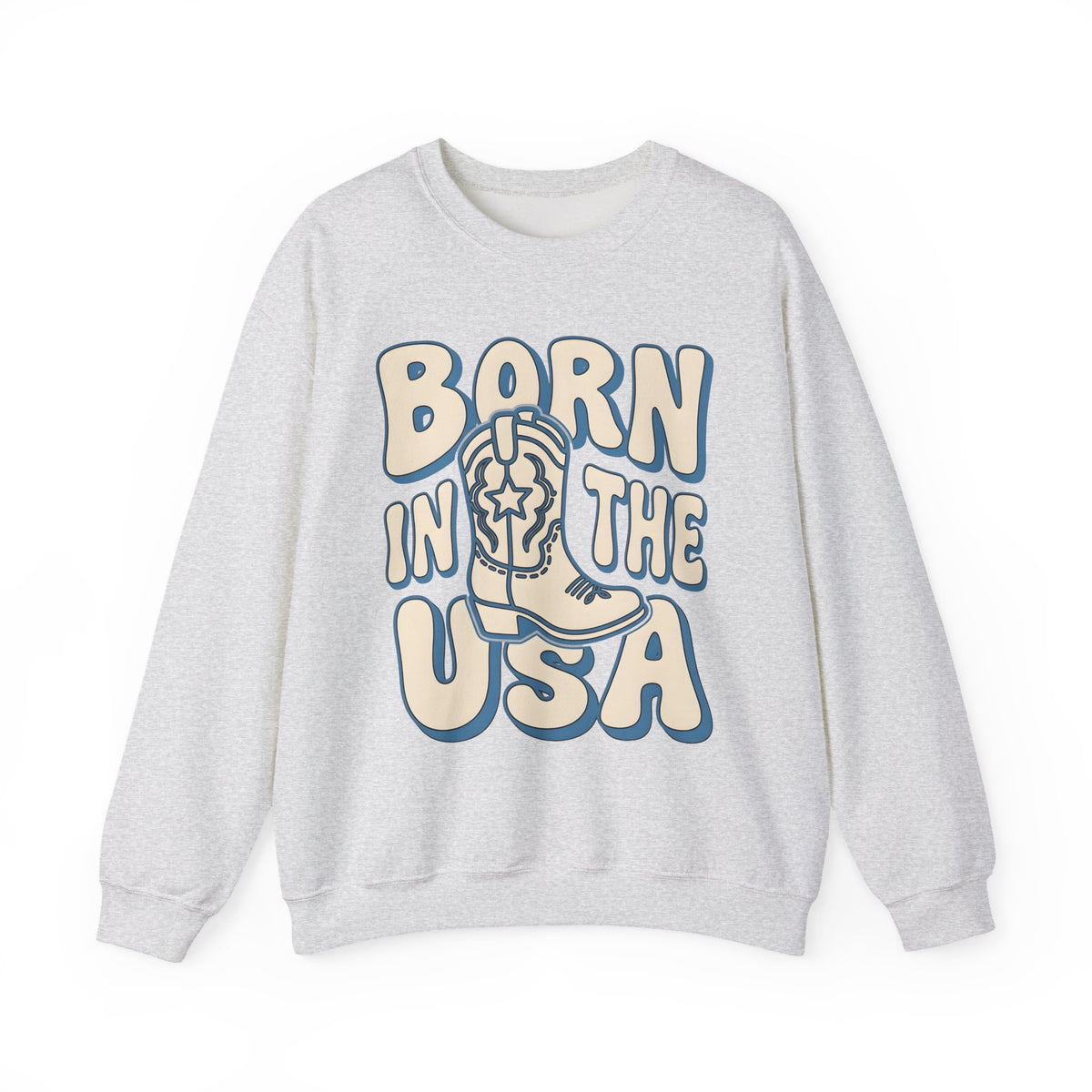 Ranch Boot Sweatshirt America 4Th Of July Livestock Gift Women Hand Drawn Sweatshirt Cowboy Boot Sweatshirt Patriot Fan Cow Illustration Sweatshirt Striking