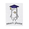 Cellphone Mascot Blanket Funny Commencement Gift Women Comic Blanket Phone Mascot Blanket Humor Fan Cartoon Blanket Graduation Graphic Sketch