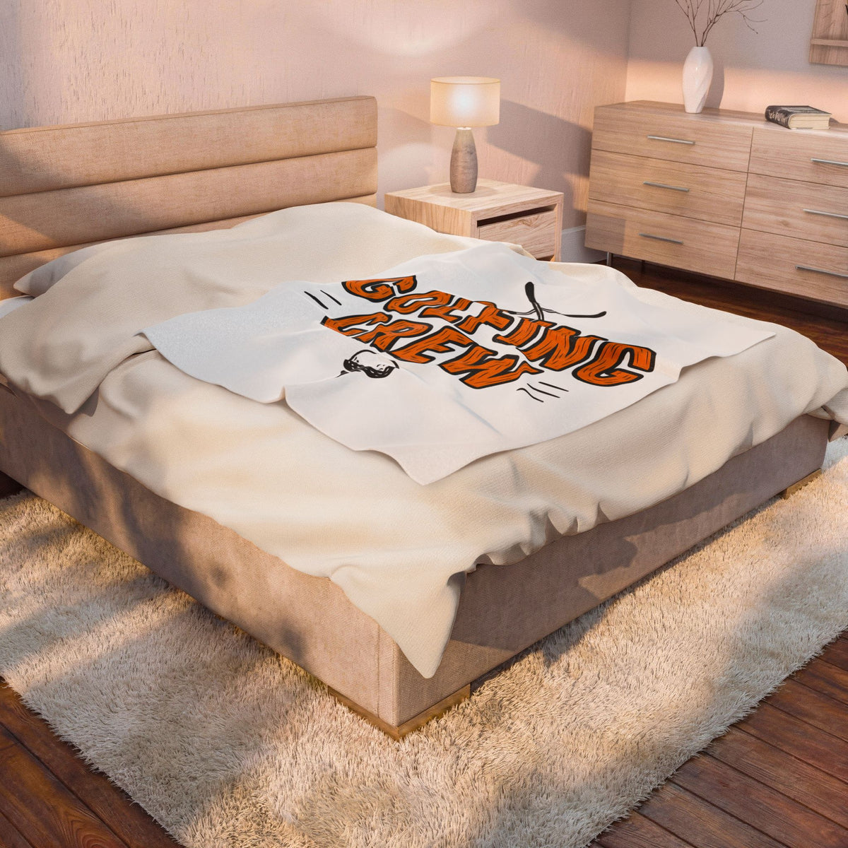 Golf Stick Blanket Golf Squad Gift Women Graphic Blanket Golf Club Blanket Golfer Fan Illustrated Blanket Team Graphic Hand Drawn Golf Orb Blanket