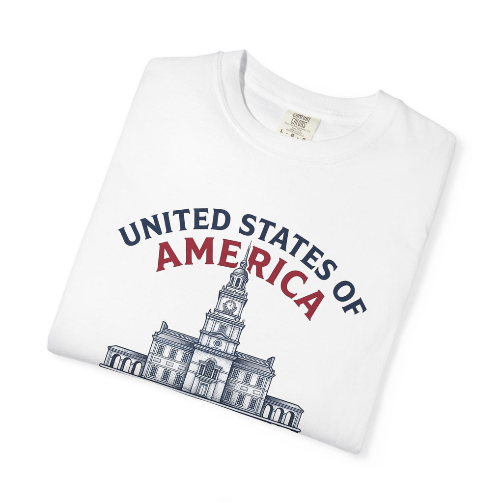 Independence Hall Art T-Shirt America Culture Gift Women Liberty T-Shirt Historic Building T-Sh