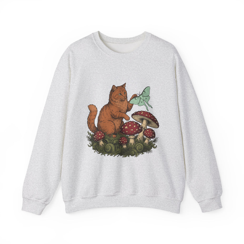 Kitty Toadstool Sweatshirt Cat Environment Gift Women Natural Sweatshirt Fungus T