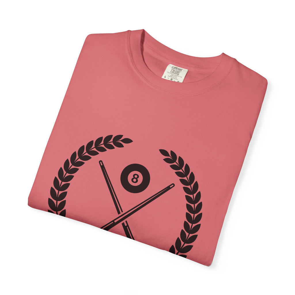 Billiard Badge T-Shirt Billiards Contest Gift Women Modern T-Shirt Pool Badge T-Shirt Billiards Fan Contemporary T-Shirt Competition Graphic