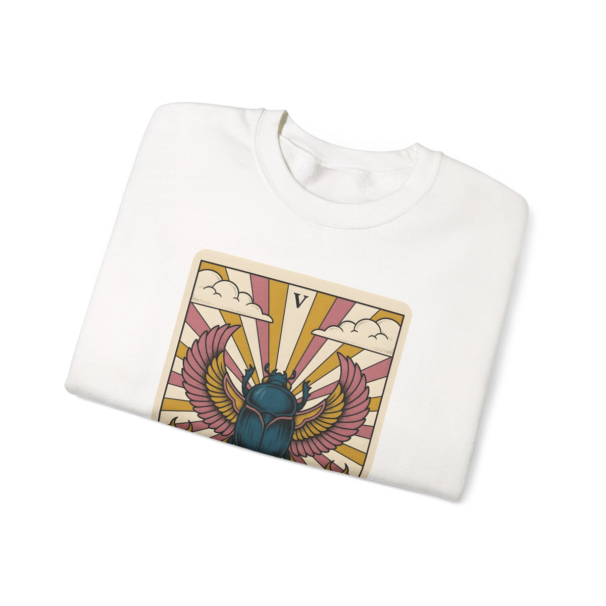 Beetle Sweatshirt Boho Chic Esoteric Gift Women Divination Card Sweatshirt Bug Sweatshirt Bohemian Fan Tarot Sweatshirt Mystical Graphic Hand Drawn Crescent