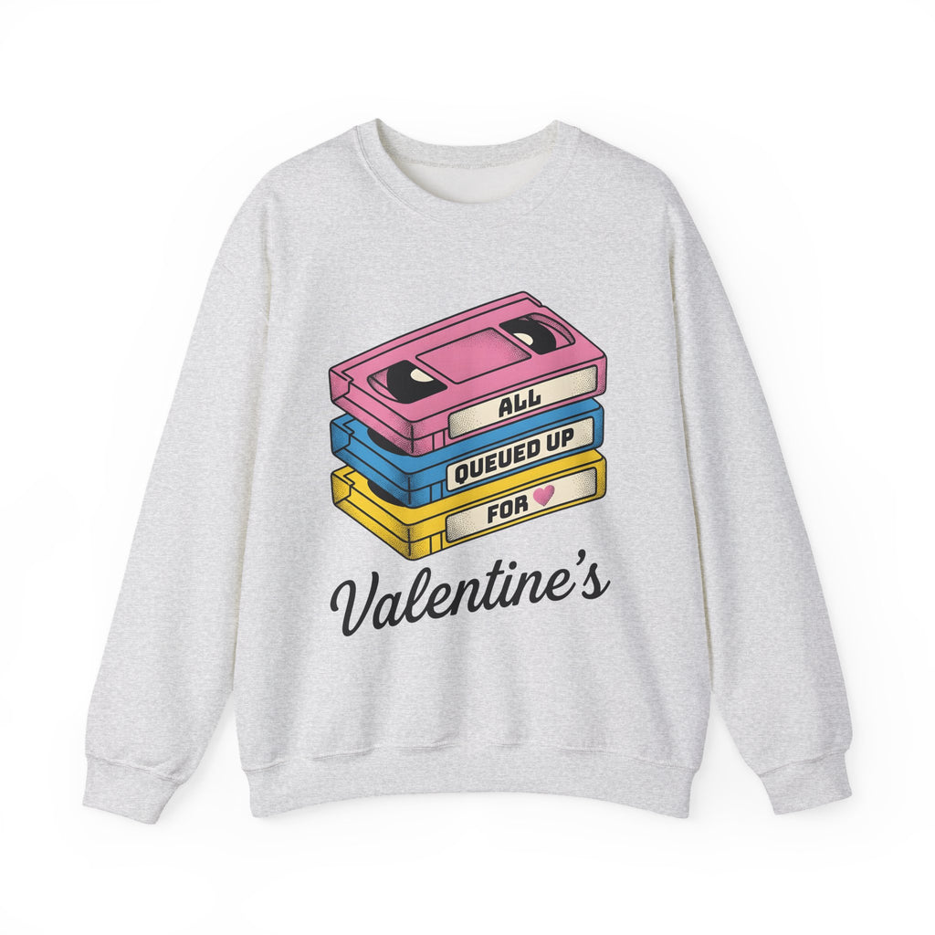 Vhs Tape Stack Sweatshirt St Valentine's Day Nostalgia Gift Women Retro Sweatshirt Videotape Sweatshirt Valentine Fan Vintage Sweatshirt Retro Illustration Pop