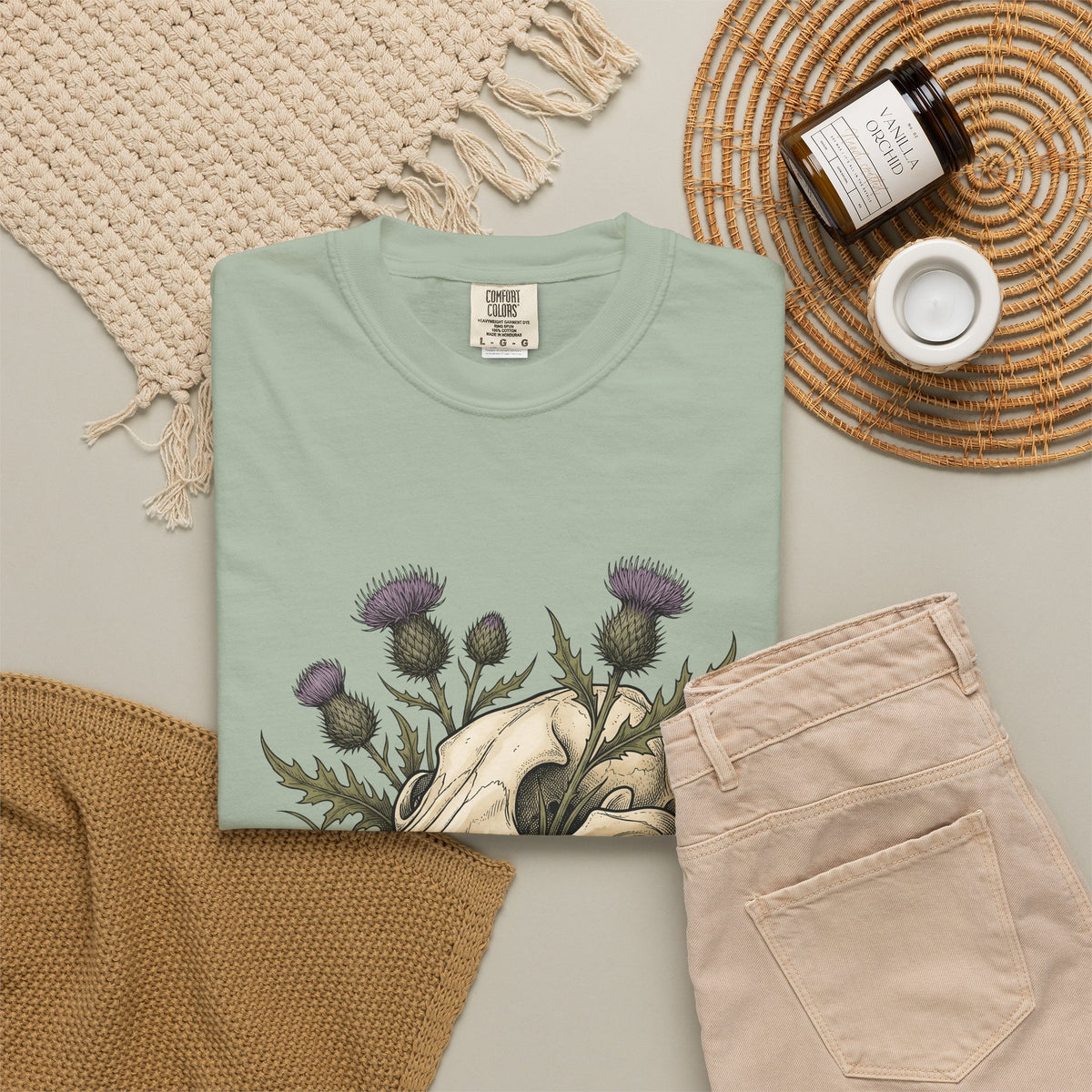 Animal Skull T-Shirt Animals & Flowers Spooky Gift Women Sketch T-Shirt Cranium T-Shirt Wildlife Fan Illustration Graphic T-Shirt Hand Drawn