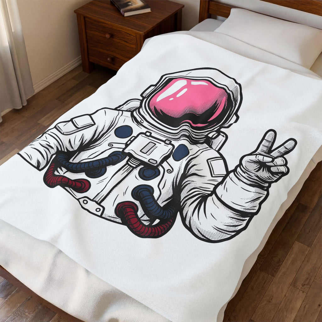 Astronaut Graphic Blanket America Space Gift Women Comic Blanket Cosmonaut Blanket Patriot Fan Galactic Graphic Illustration Cartoon Blanket Retro