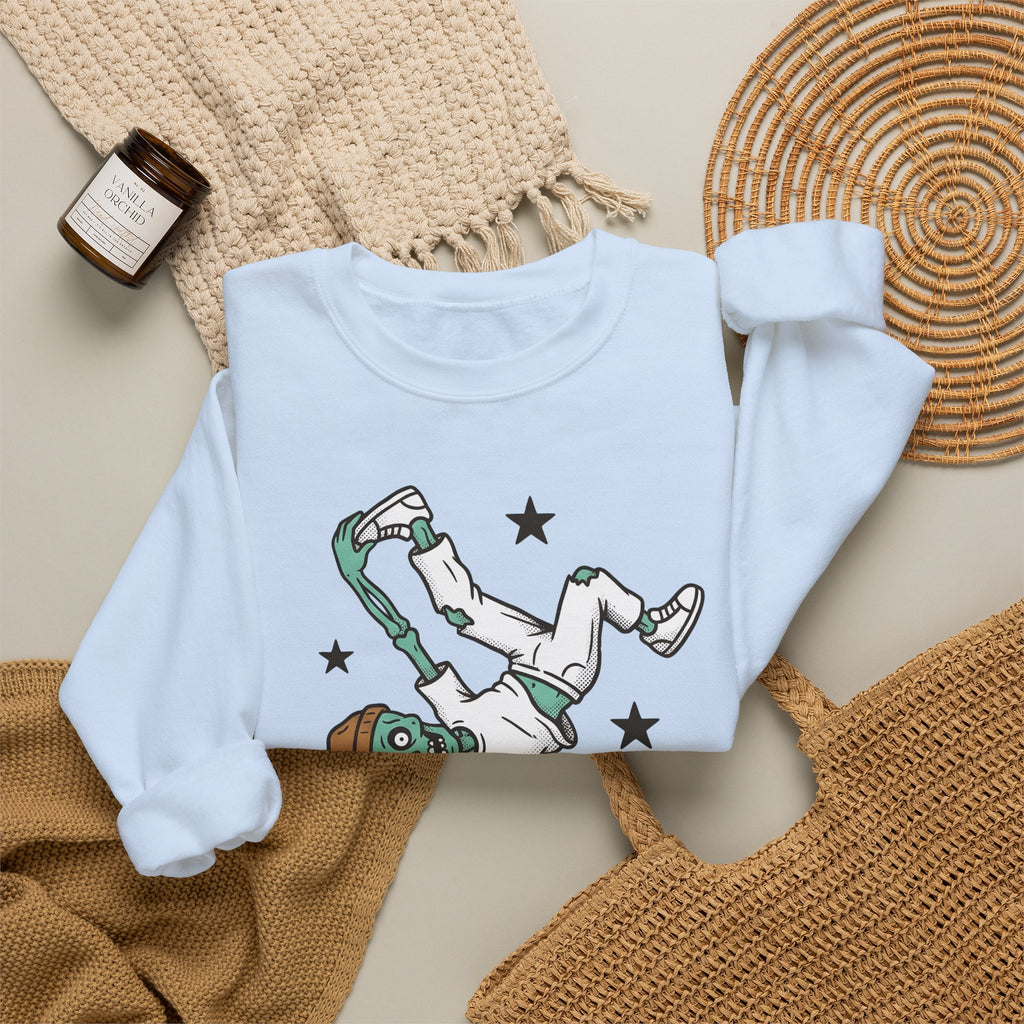 Dancing Skeleton Sweatshirt Halloween Ballet Gift Women Comic Sweatshirt Skeleton Sweatshirt Horror Fan Spooky Sweatshirt Dance Graphic Vintage Sparkles Sweatshirt