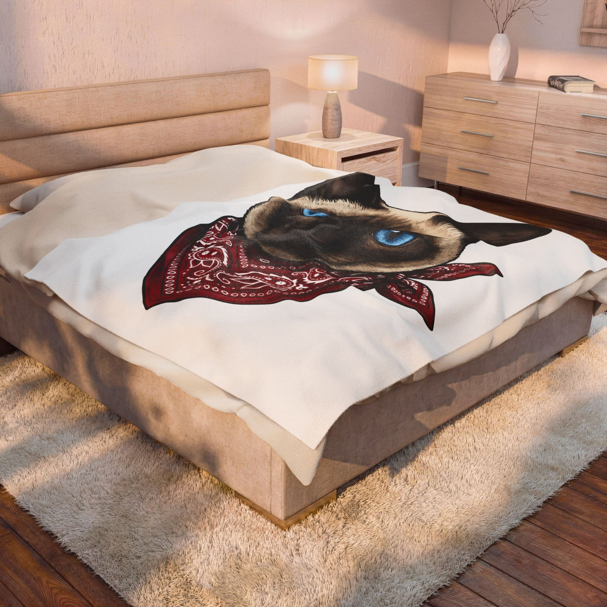 Siamese Cat Blanket Cat Pet Gift Women Realistic Blanket Siamese Blanket Cat Fan Feline Blanket Pet Graphic Vintage Bandana Blanket