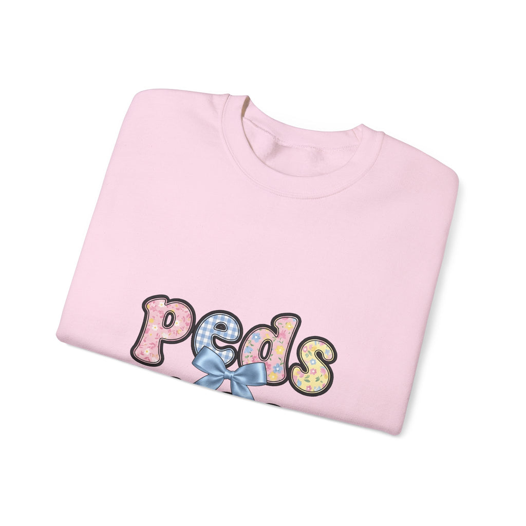 Pastel Fabric Typography Sweatshirt Nurse Flower Gift Women Adorable Sweatshirt Textile Sweatshirt Nursing Enthusiast Typography Sweatshirt Floral Graphic Old