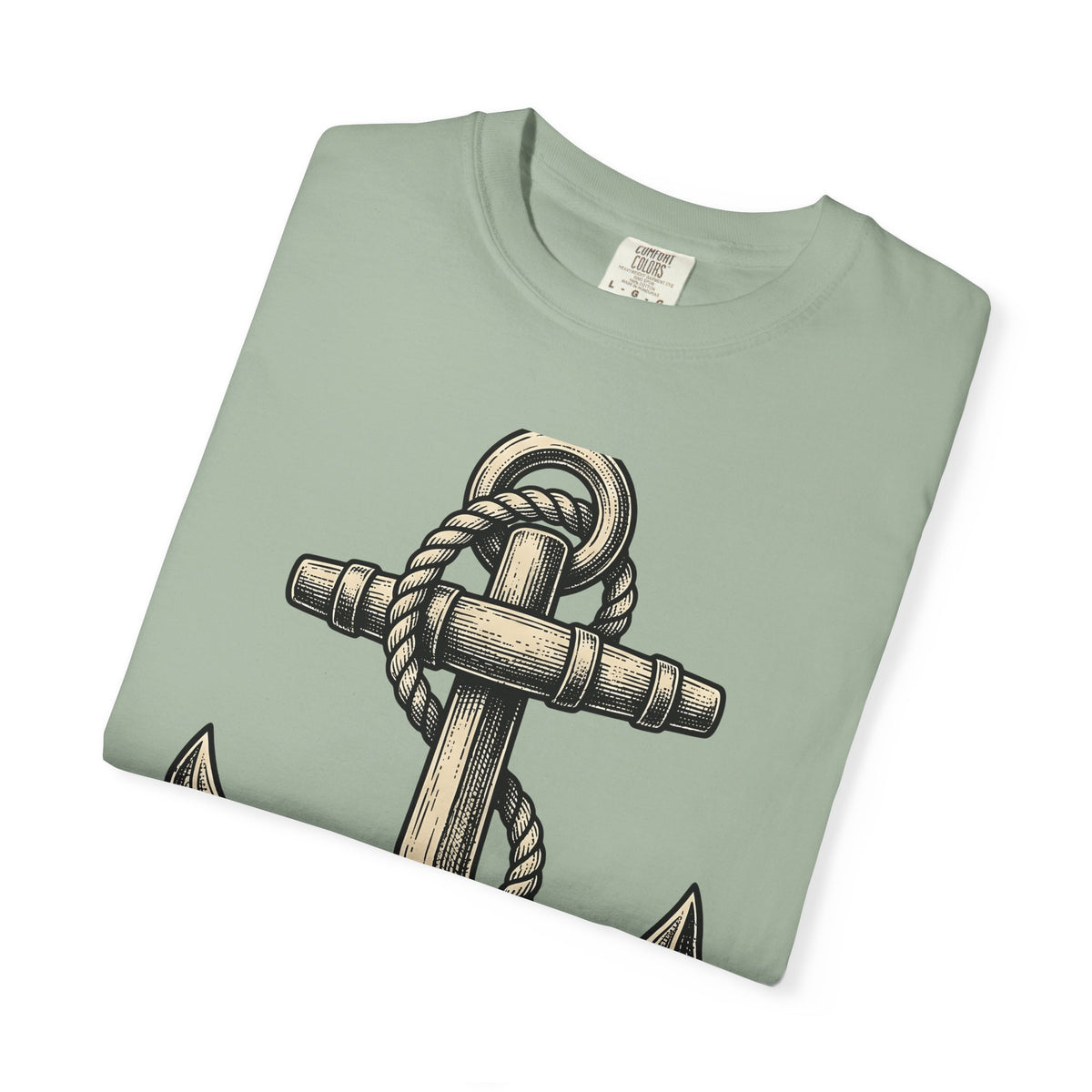 Anchor Line Nautical Beach Gift Old School Rope Sailor Fan Mooring Outline Seaside T-Shirt